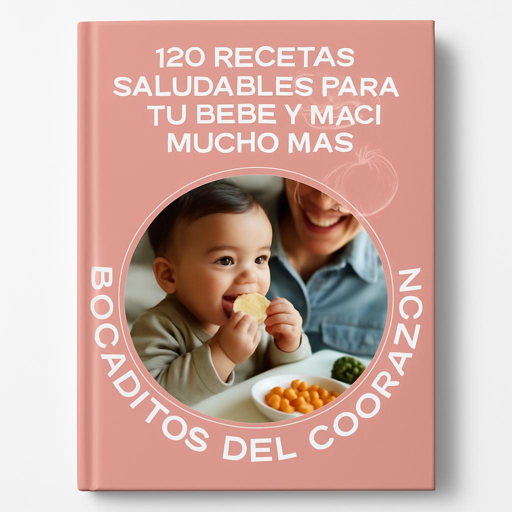 "Descubre el libro digital que simplifica la introducción de sólidos, combinando la nutrición moderna con el sabor de las recetas de las abuelas. Una guía esencial para padres que buscan comidas caseras, seguras y que ahorren tiempo sin sacrificar cariño.